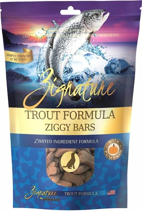 Zignature Ziggy Bars Trout Formula Dog Treats