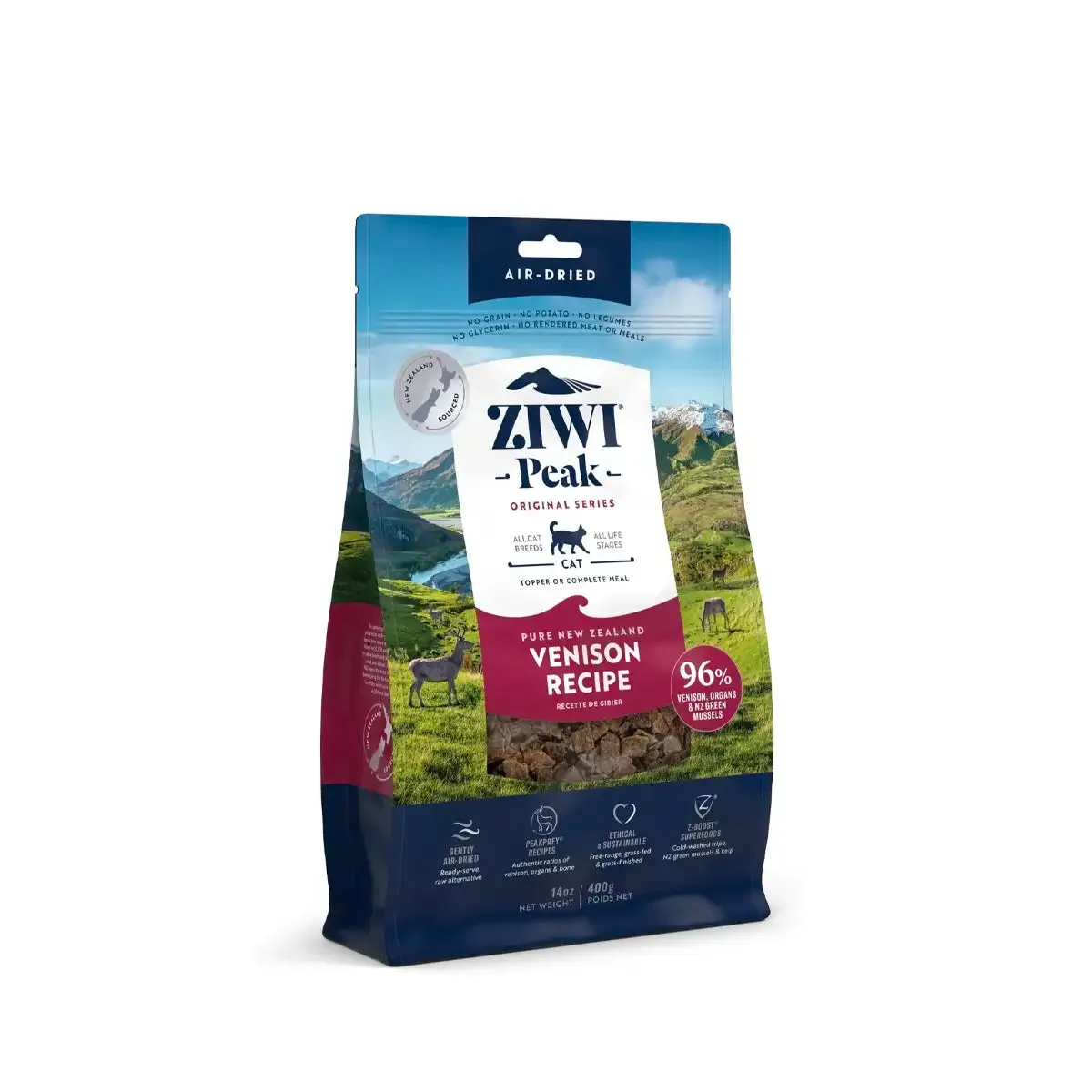 ZiwiPeak Air-Dried Cat Food - Venison 400g